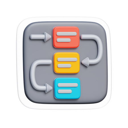 Workflow-Diagramm  3D Icon
