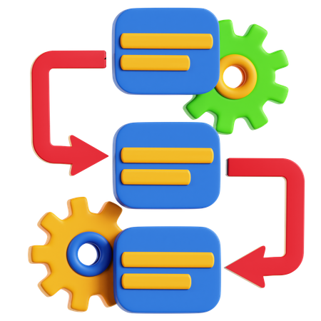 Workflow Process  3D Icon