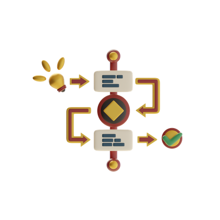 Workflow Process  3D Icon