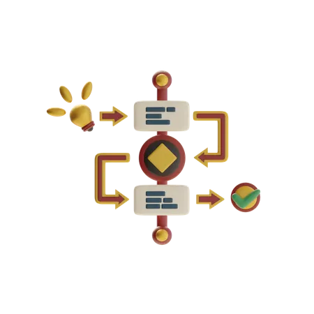 Workflow Process  3D Icon