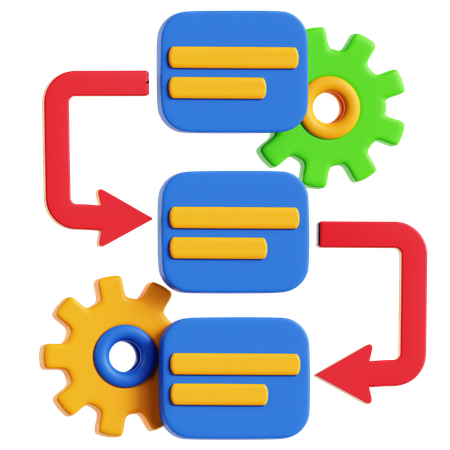 Workflow Process  3D Icon