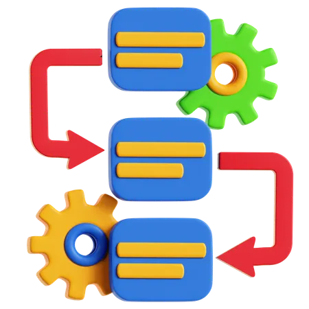 Workflow Process  3D Icon
