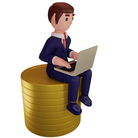 Working Businessman  3D Illustration