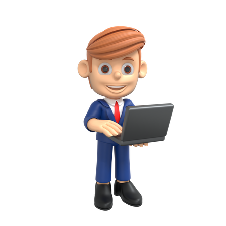 Working Businessman 3D Illustration