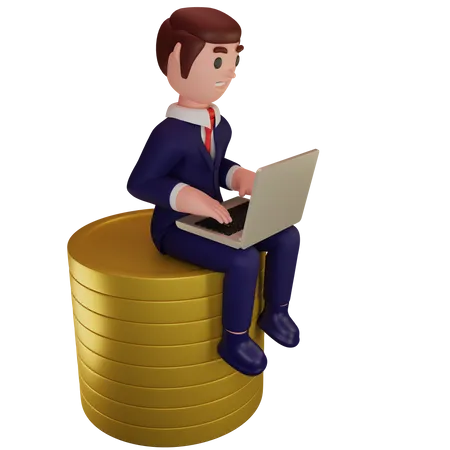 Working Businessman  3D Illustration
