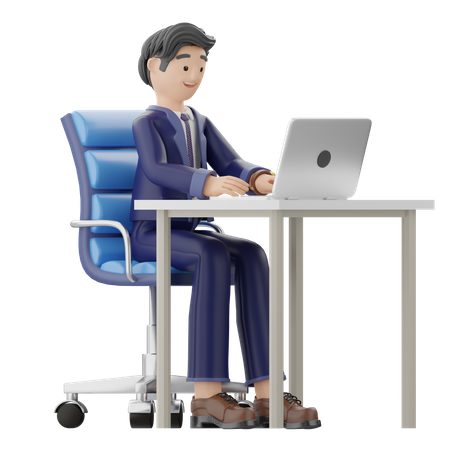Working Businessman  3D Illustration