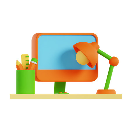 Working Desk  3D Icon