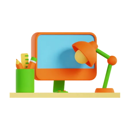 Working Desk  3D Icon