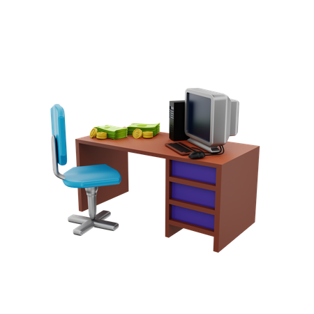 Working Desk  3D Illustration