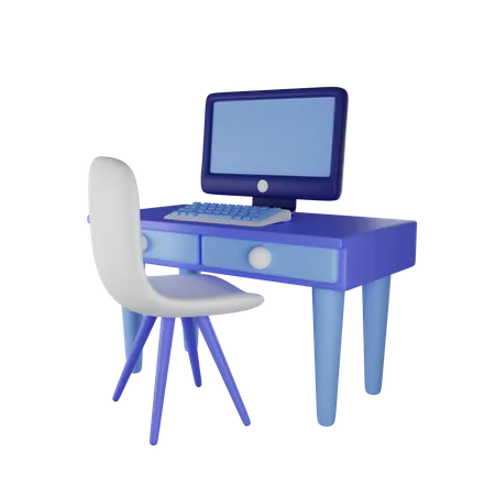 Working Desk  3D Illustration