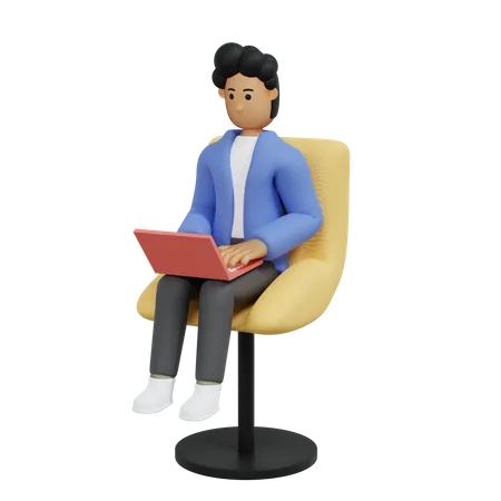 Working employee  3D Illustration