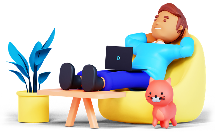 Working From Home  3D Icon