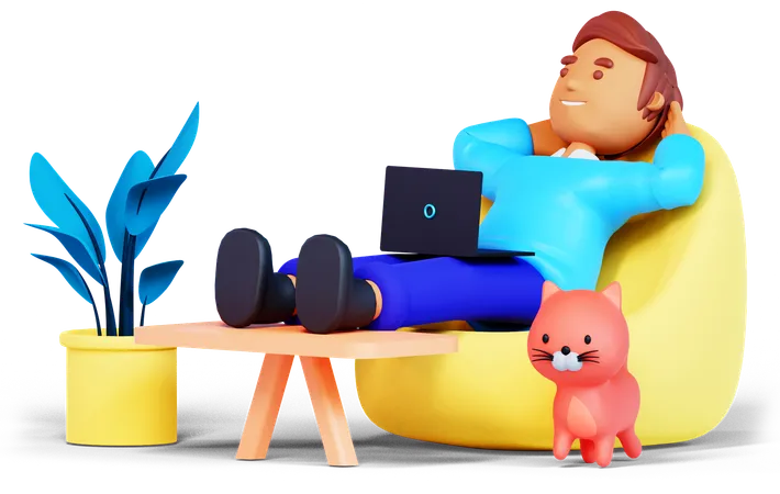 Working From Home  3D Icon