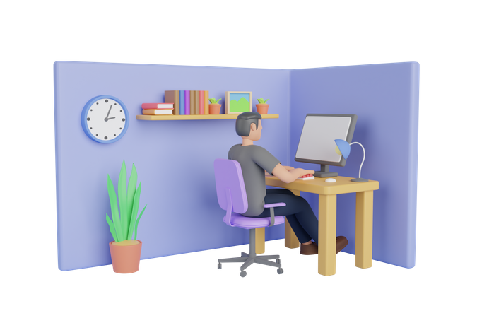 Working From Home  3D Icon