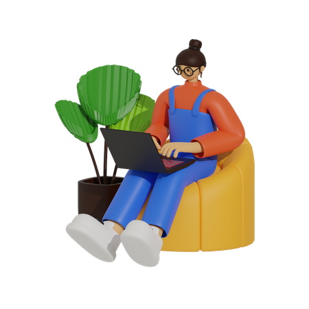 Working from Home, The New Normal  3D Icon