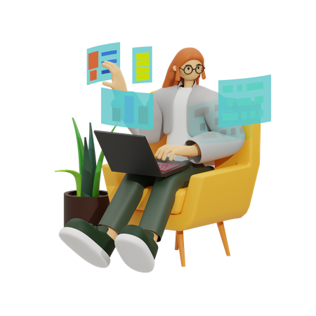 Working from Home, The New Normal  3D Icon