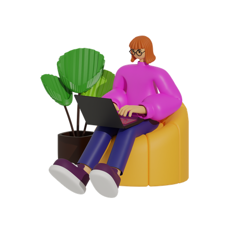 Working from Home, The New Normal  3D Icon