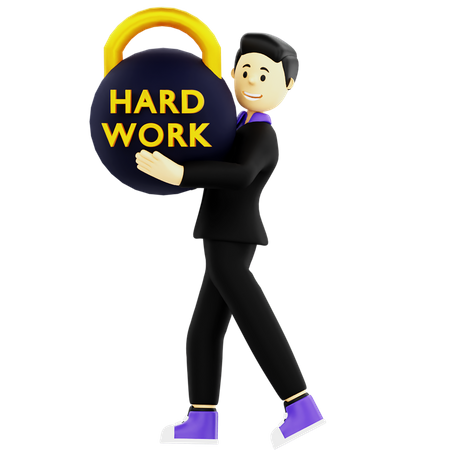Working hard  3D Icon