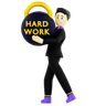 3d working hard logo