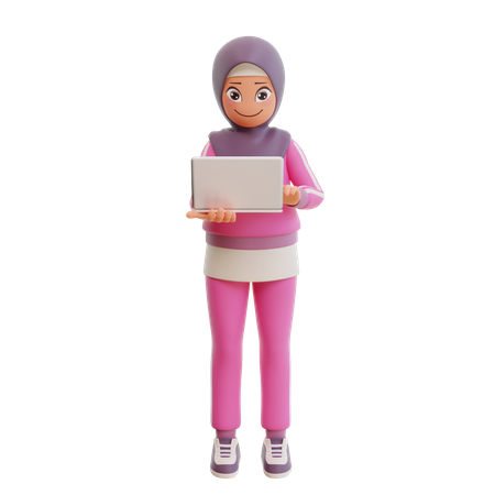 Working Muslim Woman  3D Illustration