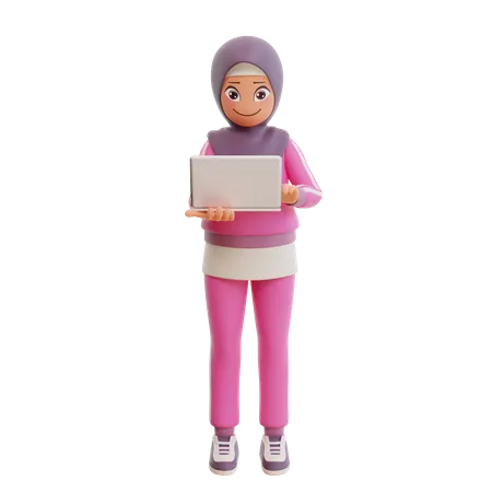 Working Muslim Woman  3D Illustration