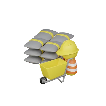 Working On Site  3D Icon