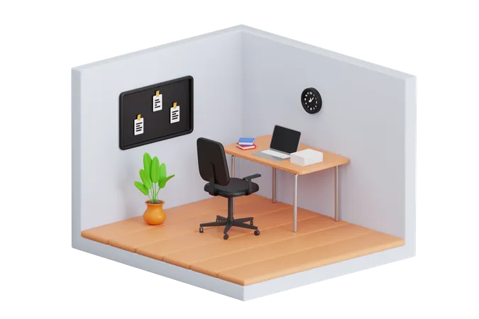 Working Space  3D Illustration