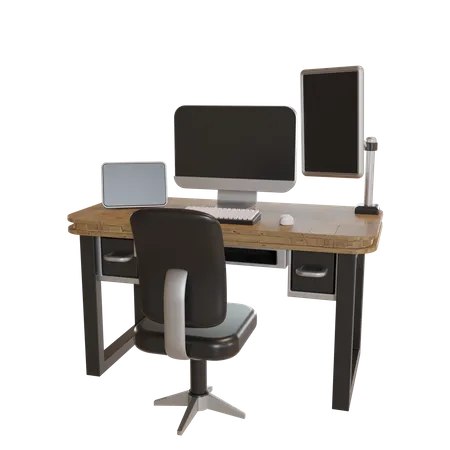 Working Table  3D Illustration