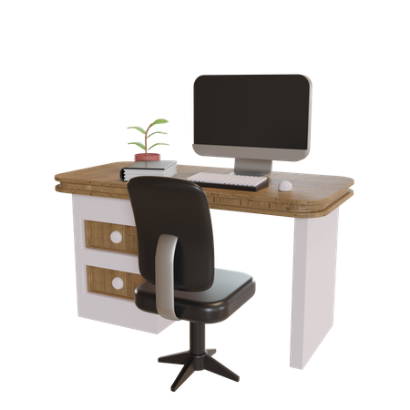 Working Table 3D Illustration