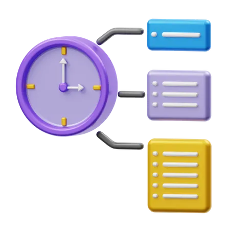 Working Time Management  3D Illustration