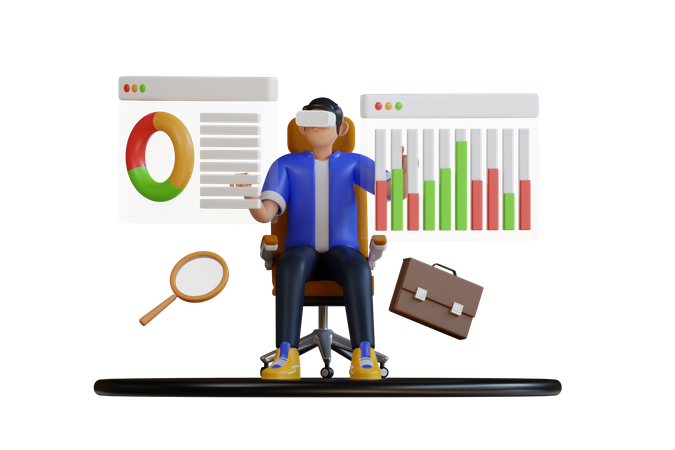 Working using VR tech  3D Icon