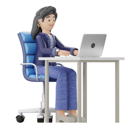 Working Woman 3D Illustration