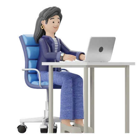 Working Woman 3D Illustration