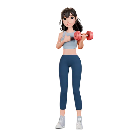 Workout Dedication Female Lifter Silhouette  3D Illustration