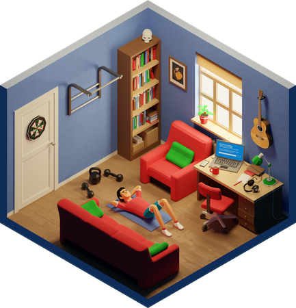 Workout from home  3D Icon