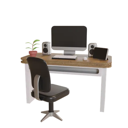 Workplace  3D Illustration