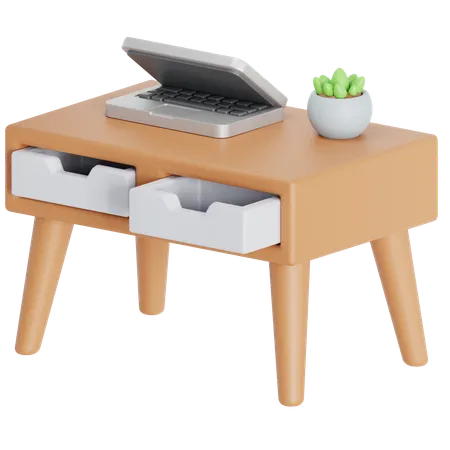 Desk With Items 3D Icon