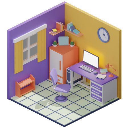 Workspace  3D Illustration