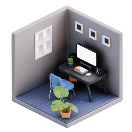 Workspace  3D Illustration