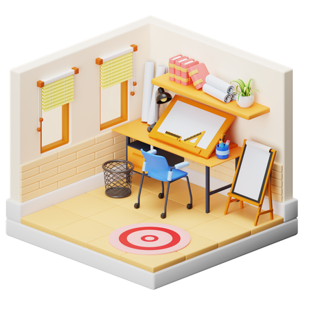 Workspace  3D Illustration