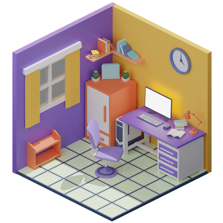 Workspace 3D Illustration