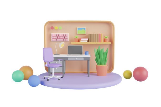 Workspace 3D Illustration