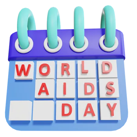 World Aids Day Calendar  3D Illustration