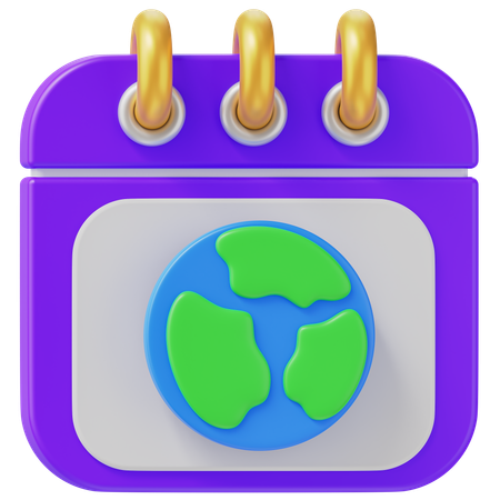 World Calendar  3D Icon