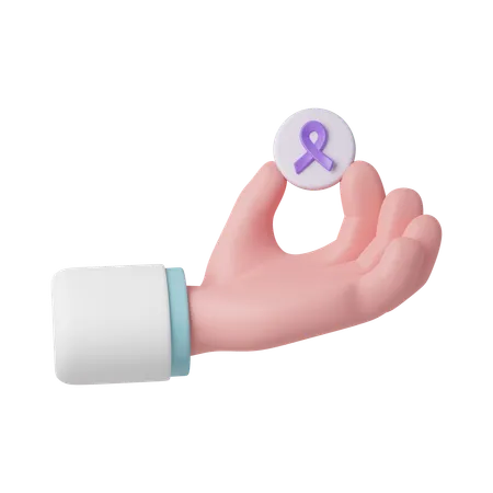 World Cancer Awareness Badge  3D Icon