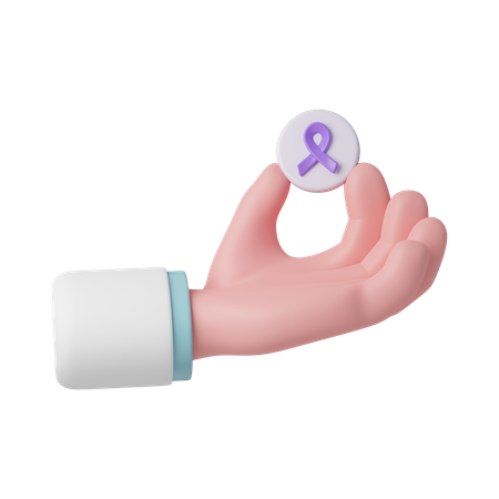 World Cancer Awareness Badge  3D Icon