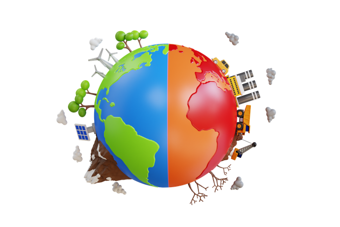 World Climate Change  3D Icon