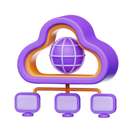 World cloud computing server  3D Icon