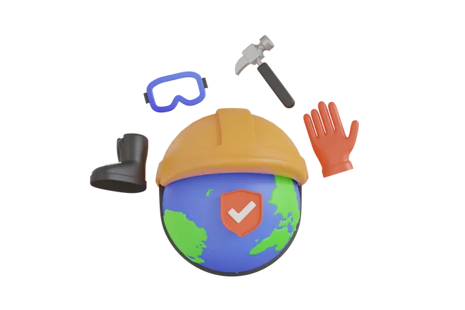 World Day for Safety at Work  3D Illustration