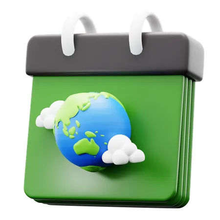 Conservation Save Earth And Reduce Pollution Fresh Air Movement Event Calendar 3 D Icon Illustration Render Design 3D Icon